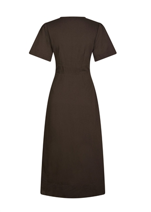 IIsie linen kjole Dark Brown Neo Noir